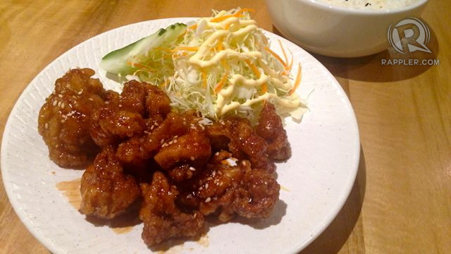 “CRISPY CHICKEN TERIYAKI. Grilled crispy chicken glazed in teriyaki sauce. The kids’ favorite.”