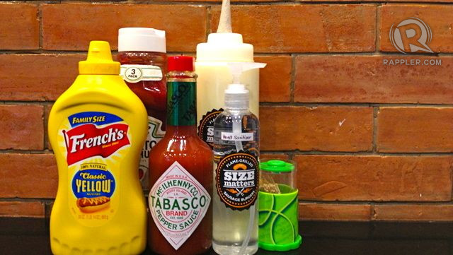 CHOOSE YOUR OWN ADVENTURE. Take your pick from these condiments and sauces made available.