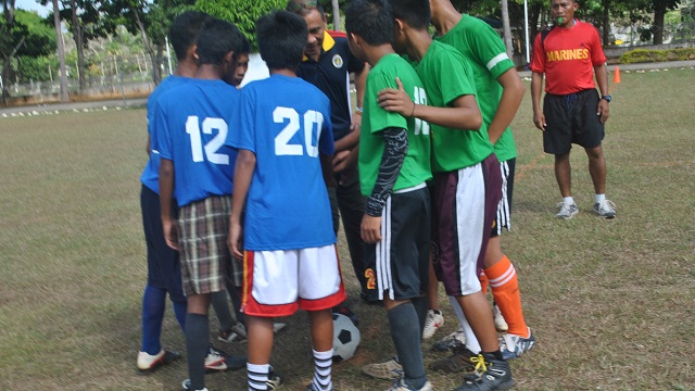 MARINES AS COACHES. Beyond training, Marine Corps in Palawan inspire their players to become better students and children.