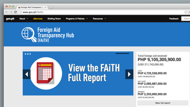 FAiTH. Screenshot of the Foreign Aid Transparency Hub (FAiTH) website on Sunday, November 17.