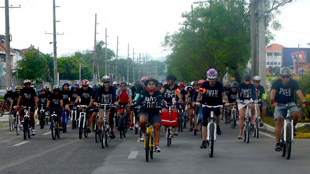 FREEDOM WARRIORS. Cyclists joined the ride to make the Philippines human trafficking free. Dakila photo