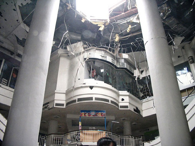 FLASHBACK. The site of the 2007 blast in Glorietta, Makati City. AFP