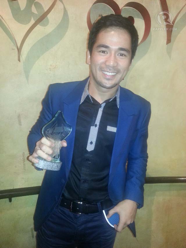 AN EMOTIONAL WIN. Neil Ryan Trese tied with Paulo Avelino for Outstanding Supporting Actor in a Drama Series for "Munting Heredera" 