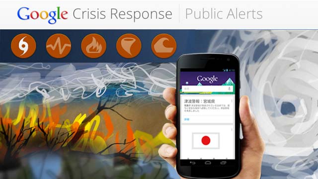 PUBLIC ALERTS. Google launches Public Alerts to help Japan in crisis situations. Screenshot from Google.