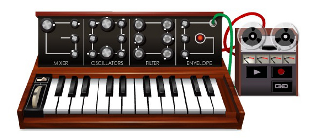 Moog music from the Robert Moog 78th Birthday doodle