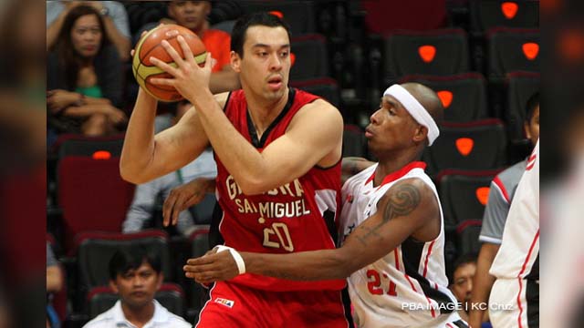TALL ORDER. Ginebra rookie sensation Greg Slaughter remains the most dominant newcomer in the PBA. Photo by KC Cruz/PBA Images