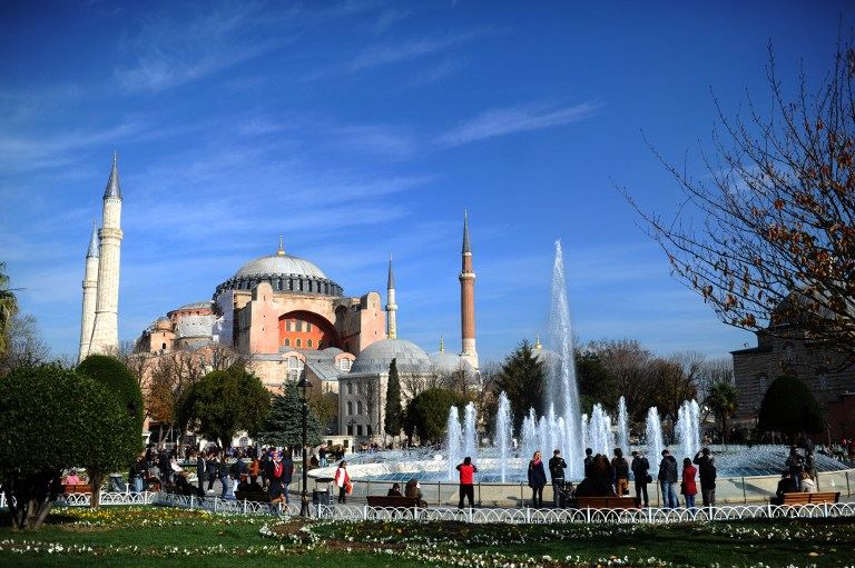 DISPUTED. A picture taken on November 29, 2013 shows the Hagia Sophia, at Sultanahmet in Istanbul. AFP/Bulent Kilic