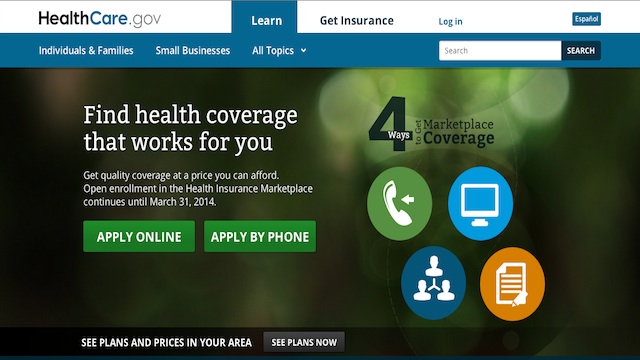 PROBLEMATIC. A screenshot of Healthcare.gov on October 30, 2013.