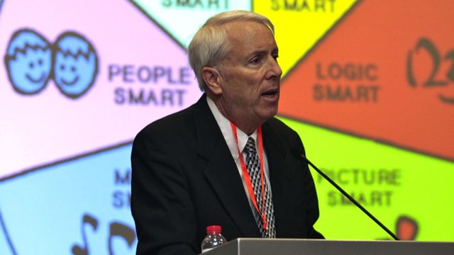 DR. THOMAS ARMSTRONG SPEAKING at the Super Kids 2012 conference. Photo courtesy of Carl Cuevas