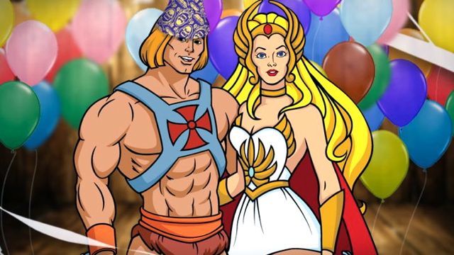 HAPPY BIRTHDAY, HE-MAN! Prince Adam of Eternia as He-man with his twin sister Princess Aurora as She-ra. Fan art from the He-man Facebook page