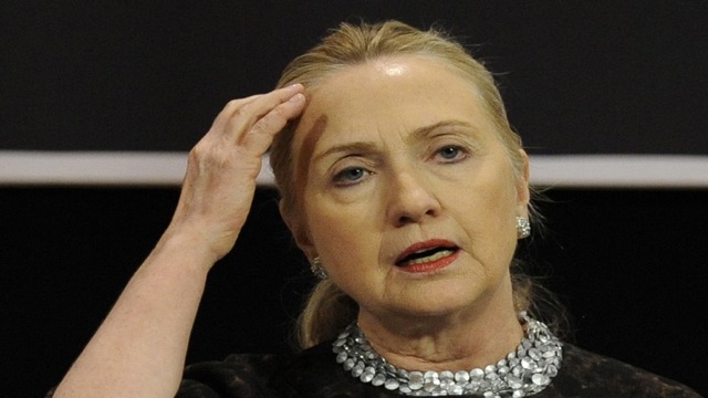 HILLARY CLINTON. Bothered by a stomach virus, she is dehydrated, faints and sustains a concussion. AFP file photo