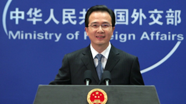NO TO ARBITRATION. Chinese Foreign Ministry spokesman Hong Lei. Photo from Chinese Foreign Ministry official website