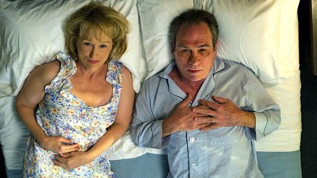 BEDTIME BLUES. Meryl Streep and Tommy Lee Jones play a couple lacking love and lust. All movie stills from Columbia Pictures