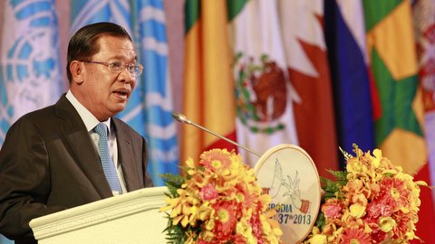 CONFIDENT? Cambodian Prime Minister Hun Sen did not even bother to personally campaign for the parliamentary election. File photo by EPA/Mak Remissa 
