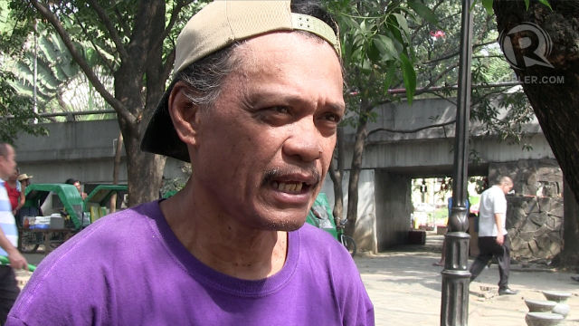HOMELESS. Eugene Asio has been living in the streets of Manila since 2011.