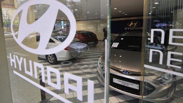 LOW SUPPLY. Hyundai car sales fall in Jan-Feb, pulling down overall imported vehicle sales in the Philippines. Photo by AFP