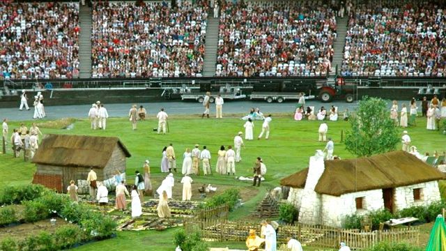 'IDYLLIC GREEN AND PLEASANT land,' the scene that opened the opening ceremonies of #London2012 #Olympics. Photo from the Love UK Facebook page