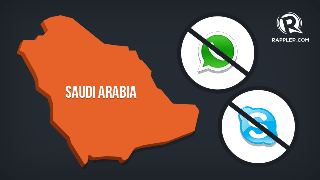 INTERNET CENSORSHIP. Saudi Arabia wants to control social networking apps like Skype or Whatsapp. Graphic by Jessica Lazaro