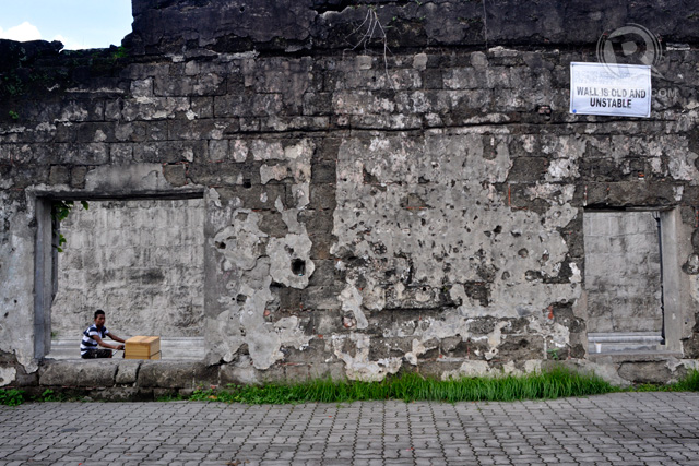 AGED WALLS. Many walls in Intramuros are not well-maintained and are at the mercy of the elements