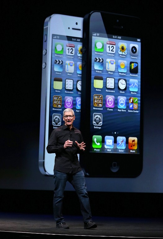 Apple CEO Tim Cook speaks during an Apple special event announcing the iPhone 5. Justin Sullivan/Getty Images/AFP