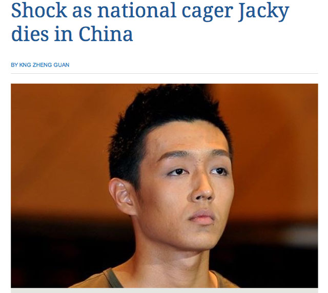 SHOCK. Ng's death surprises Malaysian hoops fans. Screenshot from The Star Online.