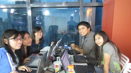 HAPPY BUNCH. The author, Jannica Diaz, joins other interns in her batch.