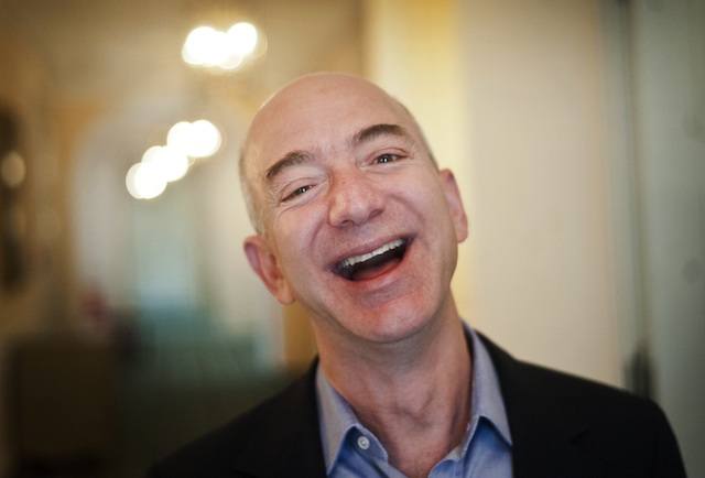 NEW 'WAPO' OWNER. A file photograph showing US entrepreneur Jeff Bezos smiling at the Bayerischer Hof in Munich, Germany, 11 October 2012. EPA/Victoria Bonn-Meuser