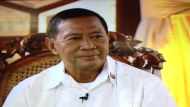 CANNONS READY. Vice President Jejomar Binay says his critics are already prepared to attack him for 2016, starting with a "peripheral attack" against his son Makati Mayor Junjun Binay. Screengrab from ANC 
