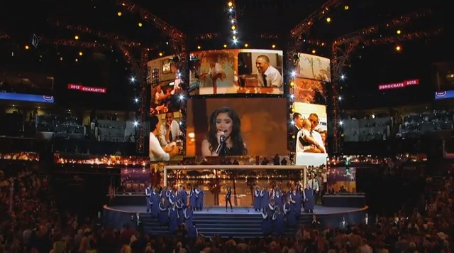 "YOU'RE ALL I NEED TO GET BY" Jessica Sanchez performs during the 2012 Democratic National Convention in Charlotte, North Carolina, September 5, 2012. Courtesy of the DNC.