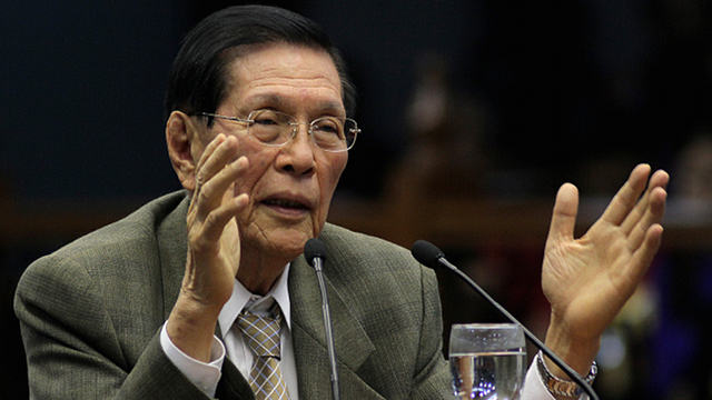 'REAL HEADACHE.' Sen Juan Ponce Enrile says oversight committees are a "real headache" for any Senate President because senators view them as "a form of entitlement." File photo by Senate PRIB/Joseph Vidal 