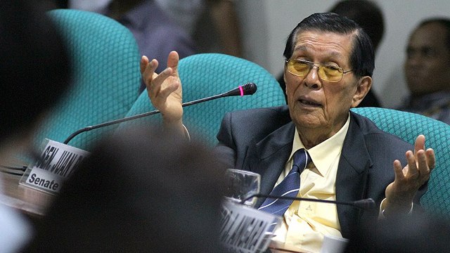 'SECRET SPEECH.' Senate Minority Leader Juan Ponce Enrile says he will deliver a privilege speech days after a report named him as the alleged mastermind of the pork barrel scam. File photo by Joseph Vidal/Senate PRIB 
