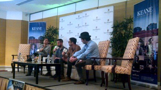 KEANE AT THEIR EDSA Shangri-La Hotel presscon on October 1. Image from the Keane Facebook page