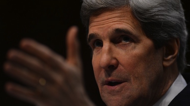 TOP DIPLOMAT. US Senator John Kerry, D-MA, US President Barack Obama's nominee for Secretary of State, faces his colleagues as he testifies before the Senate Foreign Relations committee during his confirmation hearing on Capitol Hill in Washington DC on January 24. AFP Photo/Saul Loeb