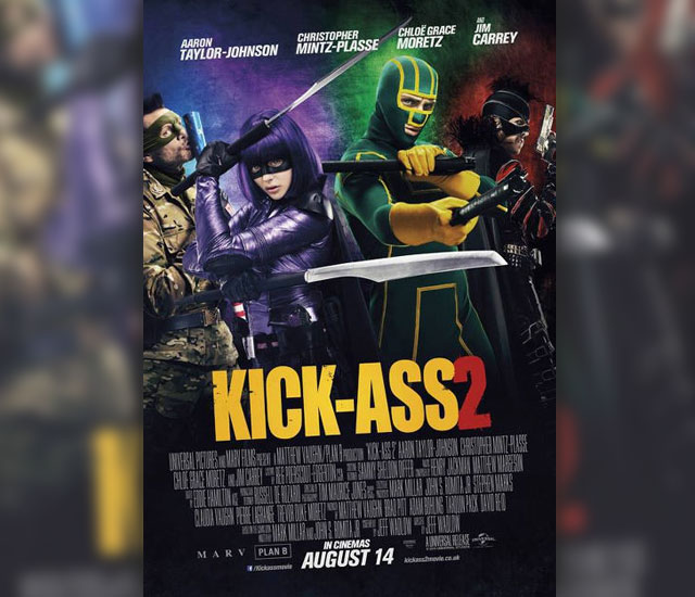 SEQUEL. Kick-Ass returns. Photo from Kick-Ass 2's Facebook page.