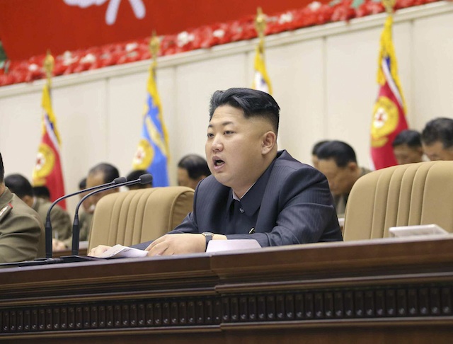 KIM SPEAKS. North Korean leader Kim Jong-un speaks in a meeting of company commanders and political instructors of North Korea's Korean People's Army (KPA) in Pyongyang, North Korea, 22 October 2013. EPA/KCNA 25 Oct 2013 release