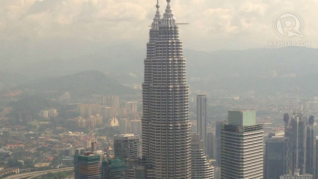 MALAYSIA'S CENTER. A view of the Petronas Twin Towers from the Menara KL viewing deck. All photos by David Lozada/Rappler