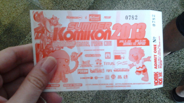 TICKET TO HEAVEN. A ticket to Summer Komikon 2013 cost P100. All photos by Mariella Bustamante