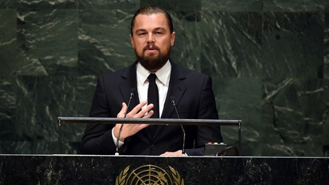 ‘STOP PRETENDING.’ UN Messenger of Peace Leonardo DiCaprio says history will judge world leaders on how they respond to climate change. Photo by Timothy A. Clary/AFP