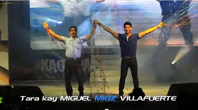 SIMILAR TACTICS. Migz Villafuerte with his father and Gov LRay Villafuerte, campaigns like his father and grandfather, with grand theatrics. Screenshot from Gov LRay's YouTube account