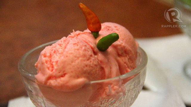 SPICY ICE CREAM COMBINES hot and cold the sweet way