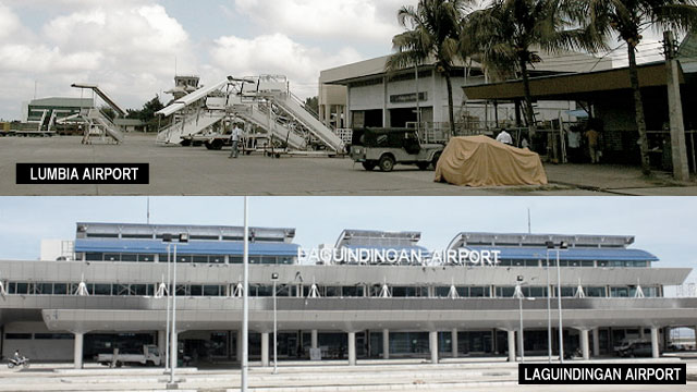 OLD AND NEW. Northern Mindanao travelers will pass through the new airport by June 15. Photos from cdodev.com and laguindinganinternationalairport.com