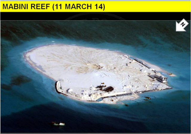 '30 HECTARES.' The Philippines slams China for its 'excessive reclamation' as shown in this photo dated March 11, 2014. Photo courtesy of DFA