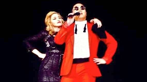 MUSIC AND PSY. Madonna and Psy shared the stage in what Psy tweeted as '#HISTORY.' Image from Facebook