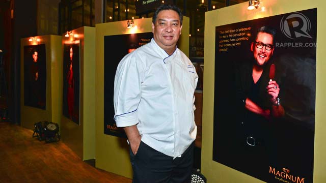 EATING CHOCOLATE IS AN ART. Chef Anthony Collar at the Magnum Ice Cream launch of two new flavors: Chocolate Brownie and Chocolate Strawberry. Photo by Mike Manabat