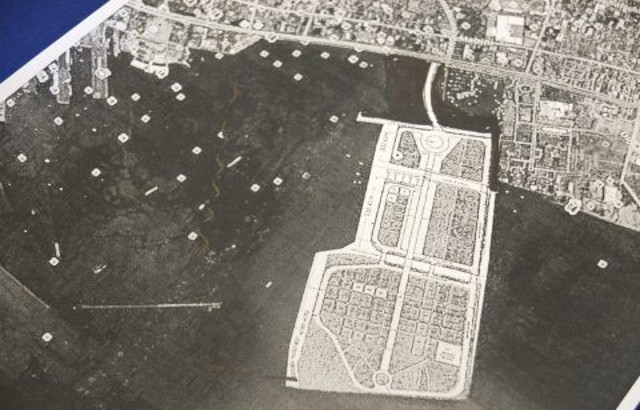 THE FUTURE? A sketch of the proposed solar city on the reclaimed land. Photo by Pia Ranada