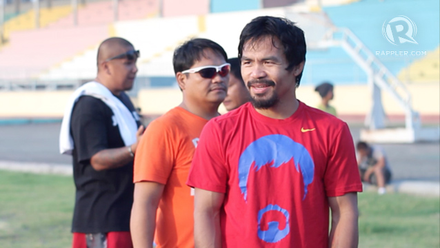 EXCITED. Manny Pacquiao says he's not nervous but excited to get back in the ring after a one year hiatus. Photo by Adrian Portugal /Rappler