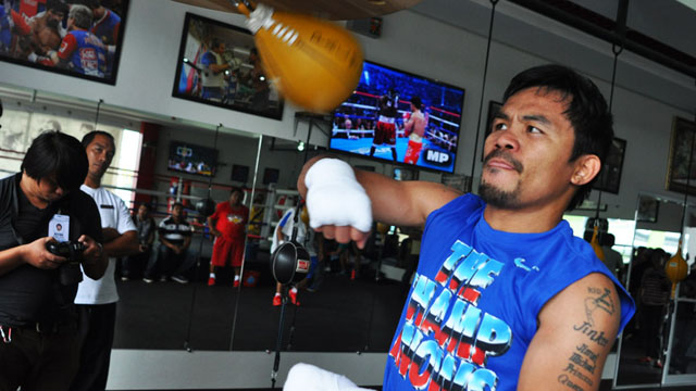 BACK IN ACTION. Pacquiao begins his preparation for his fight against Brandon Rios. Photo by Rappler/Edwin Espejo.