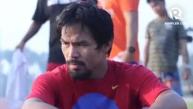 WHY ME? Professional boxer and Sarangani Rep Manny Pacquiao cries foul over a Court of Tax Appeal order to freeze his bank accounts. File photo by Rappler
