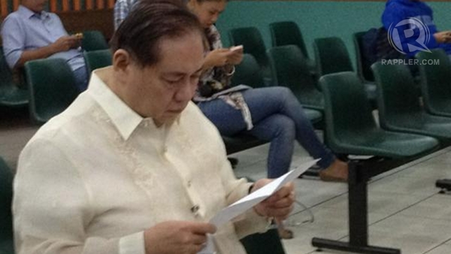 NOT TRAVELING. Before the Sandiganbayan Second Division, Mike Arroyo withdraws his request to travel Friday.