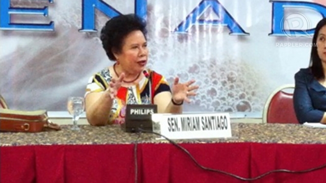 AFTER 2013. Senator Miriam Defensor Santiago says there is no time this year for Congress to change the Constitution.